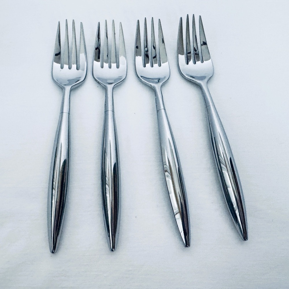 Dansk 18/8 Stainless Steel Flatware TIVA Lot of 4 Salad Forks Korea